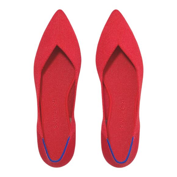 Rothy's The Point Bright Red Flats Size 8 - Picture 1 of 8